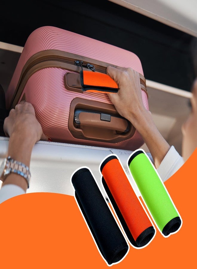 Gallipower 3 Pcs Suitcase Luggage Handle Wrap,Sleeve Handle Covers,Hand Bag Door Bucket,Suitcase Tags,Identifiers for Travel Accessories (Green,Orange,Black) - Image 5